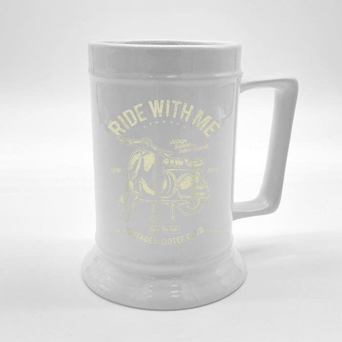 Scooter Ride With Me Vintage Scooter Vintage Front & Back Beer Stein