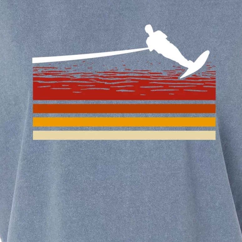 Ski Rope Water Skiing Retro Wave Lover Beachsports Gift Garment-Dyed Women's Muscle Tee