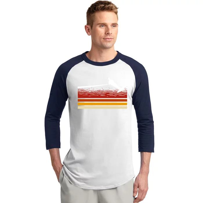 Ski Rope Water Skiing Retro Wave Lover Beachsports Gift Baseball Sleeve Shirt