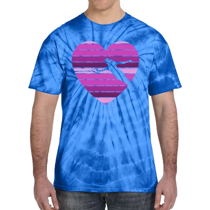 Ski Rope Wave Water Skiing Vintage Heart Sports Gift Tie-Dye T-Shirt