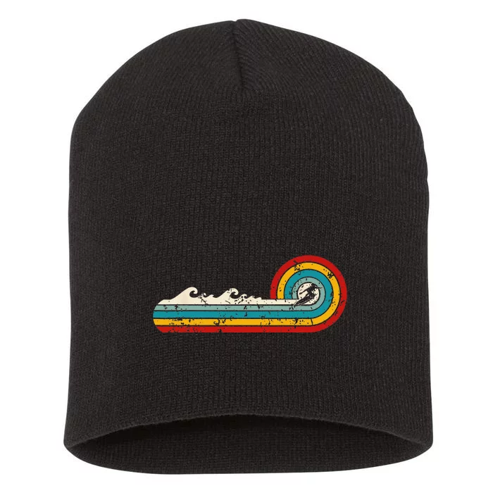 Surfer Ride Waves Beach Summer Gifts Surfing Retro Vintage Short Acrylic Beanie