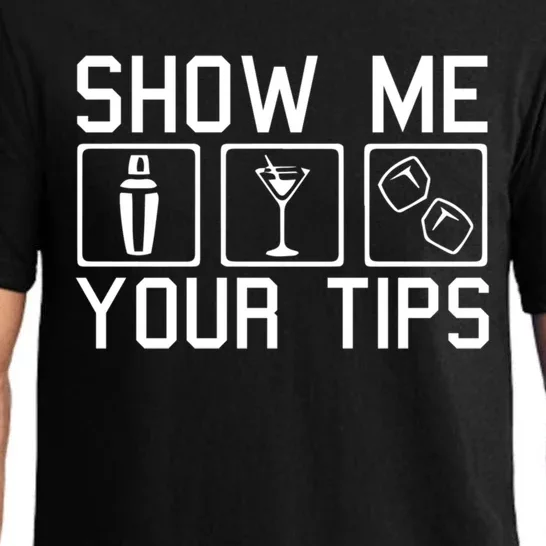 Server Restaurant Waiter Waitress Cute Gift Show Me Your Tips Cute Gift Pajama Set