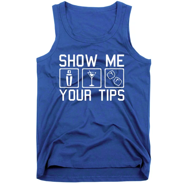 Server Restaurant Waiter Waitress Cute Gift Show Me Your Tips Cute Gift Tank Top