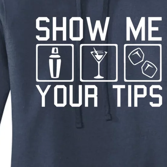 Server Restaurant Waiter Waitress Cute Gift Show Me Your Tips Cute Gift Women's Pullover Hoodie