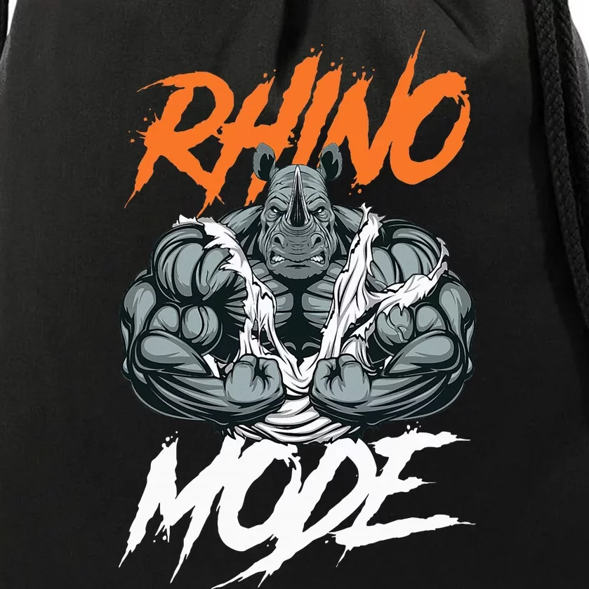 Strong Rhino With Big Biceps Rhino Mode For Gym Lover Drawstring Bag