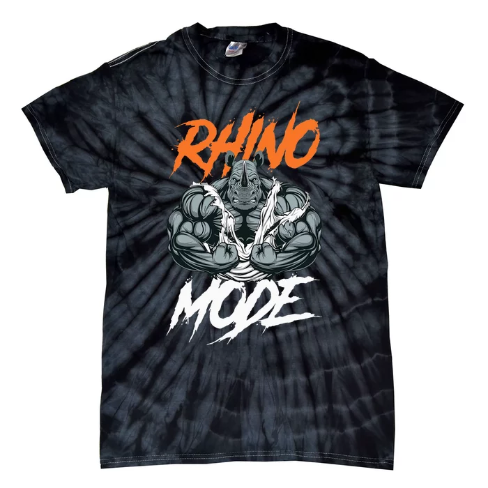 Strong Rhino With Big Biceps Rhino Mode For Gym Lover Tie-Dye T-Shirt