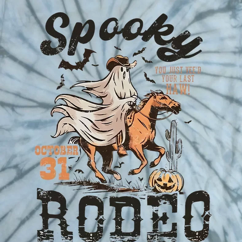 Spooky Rodeo Western Halloween Cow Country Halloween Tie-Dye T-Shirt