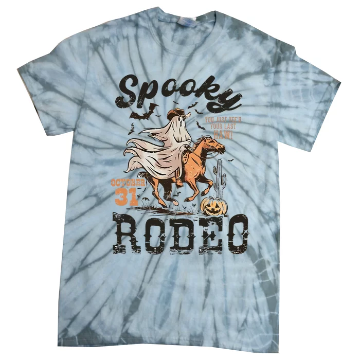 Spooky Rodeo Western Halloween Cow Country Halloween Tie-Dye T-Shirt