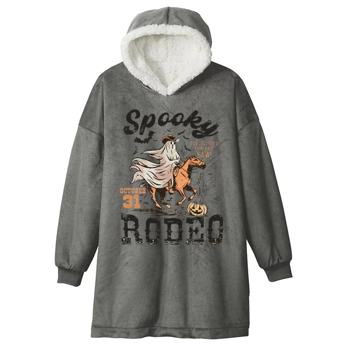 Spooky Rodeo Western Halloween Cow Country Halloween Hooded Wearable Blanket