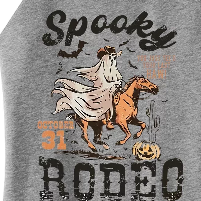 Spooky Rodeo Western Halloween Cow Country Halloween Women’s Perfect Tri Rocker Tank