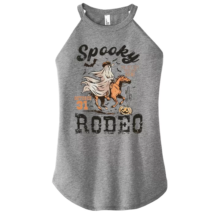 Spooky Rodeo Western Halloween Cow Country Halloween Women’s Perfect Tri Rocker Tank