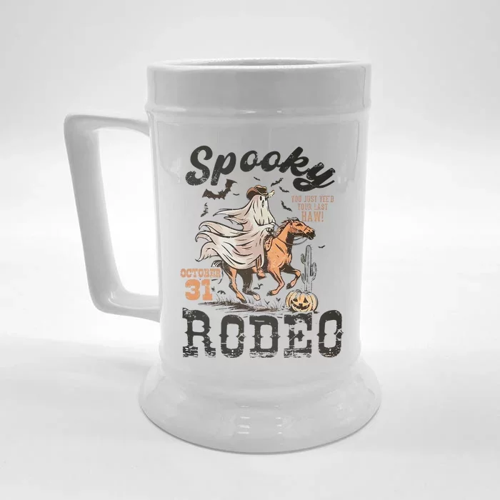 Spooky Rodeo Western Halloween Cow Country Halloween Front & Back Beer Stein