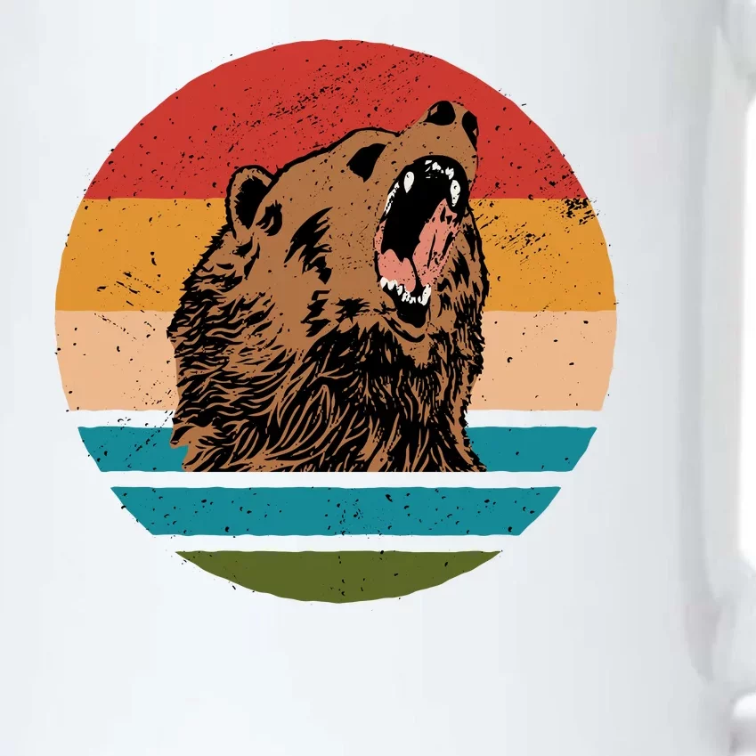 Sunset Retro Wild Bear Black Color Changing Mug