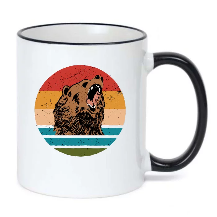 Sunset Retro Wild Bear Black Color Changing Mug