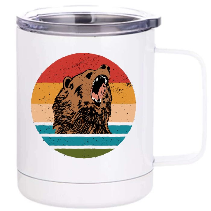 Sunset Retro Wild Bear Front & Back 12oz Stainless Steel Tumbler Cup