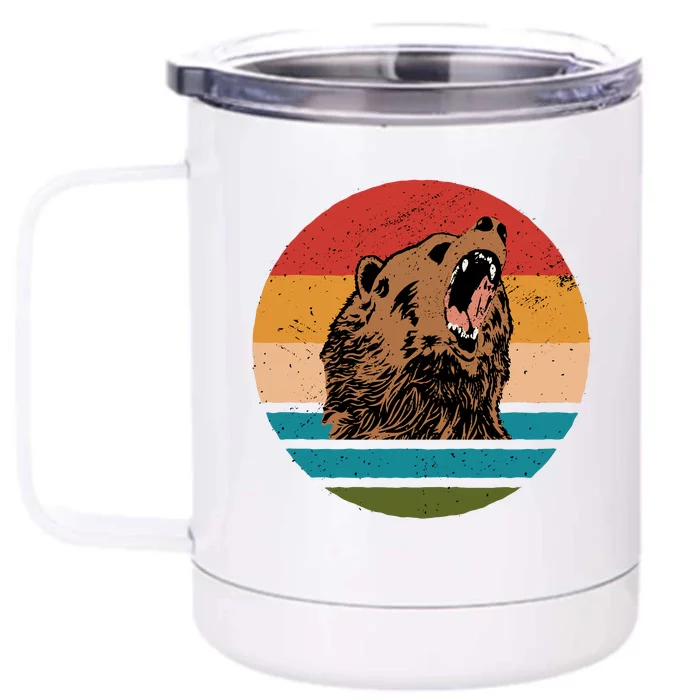 Sunset Retro Wild Bear Front & Back 12oz Stainless Steel Tumbler Cup