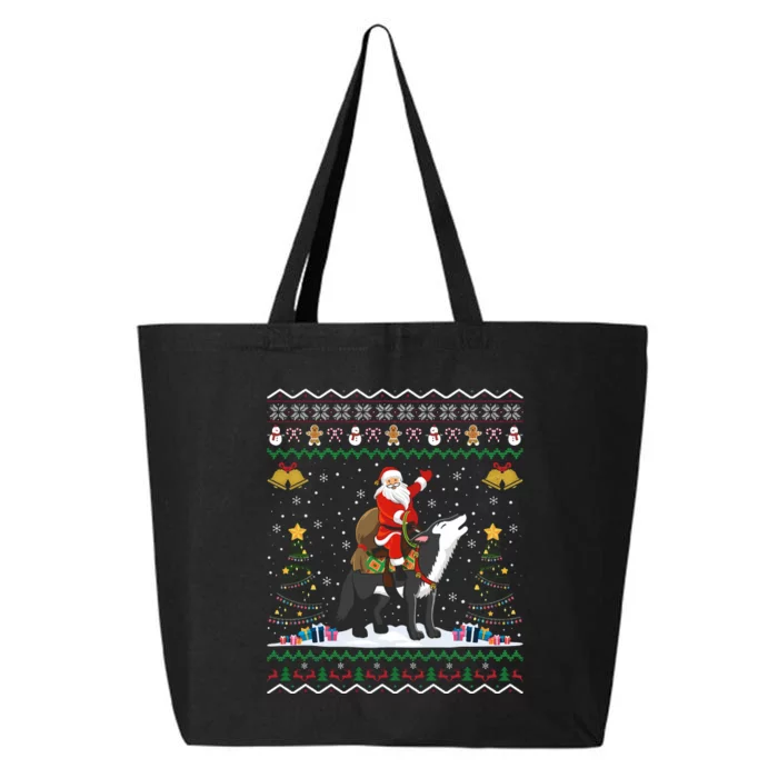 Santa Riding Wolf Christmas 25L Jumbo Tote