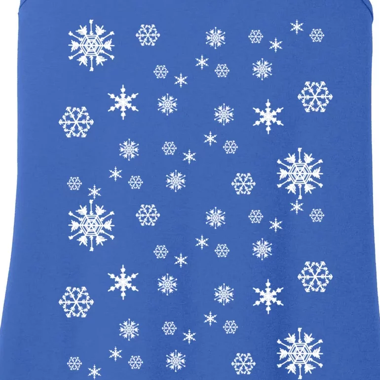 Snowflakes Rose Xmas Holiday Winter Holidays Gift Ladies Essential Tank