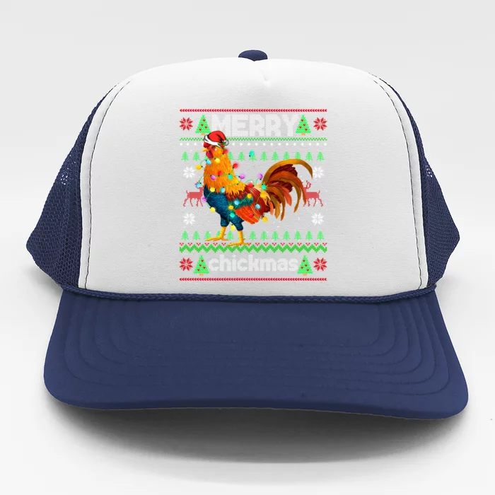 Santa Rooster Xmas Trucker Hat