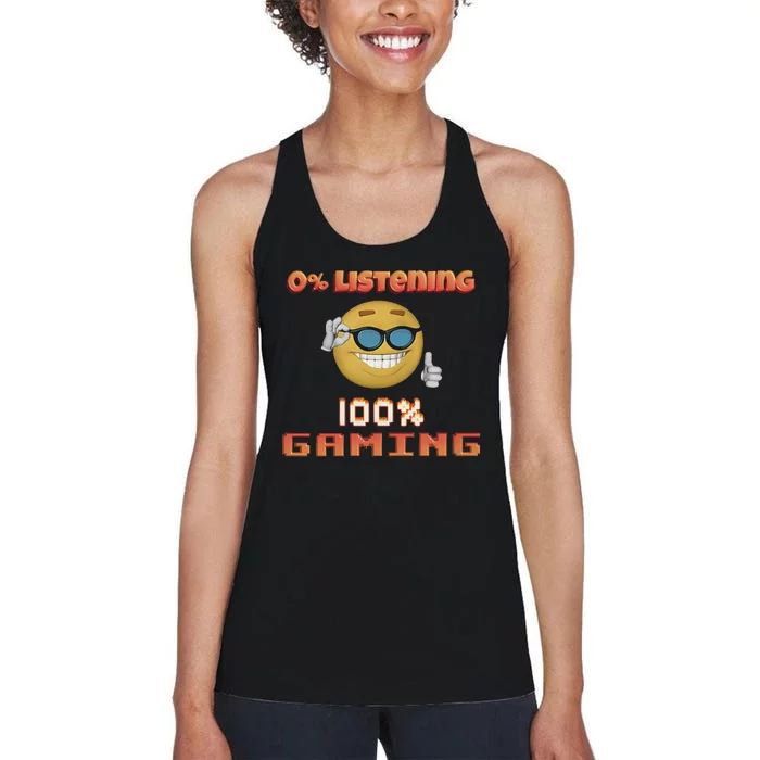 Snazzy Seagull 0 Listening 100 Gaming Women's Racerback Tank