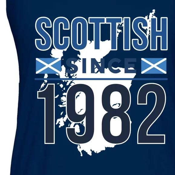 Scottish Since 1982 Scotland Flag Birthday Gift Ladies Essential Flowy Tank