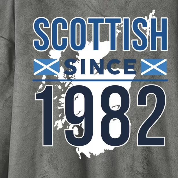 Scottish Since 1982 Scotland Flag Birthday Gift Hooded Wearable Blanket