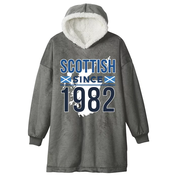 Scottish Since 1982 Scotland Flag Birthday Gift Hooded Wearable Blanket