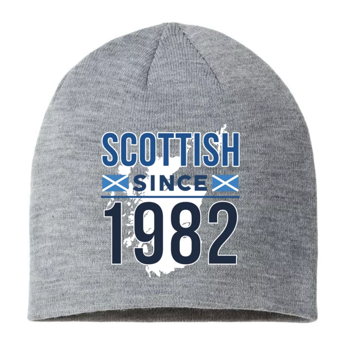 Scottish Since 1982 Scotland Flag Birthday Gift 8 1/2in Sustainable Knit Beanie