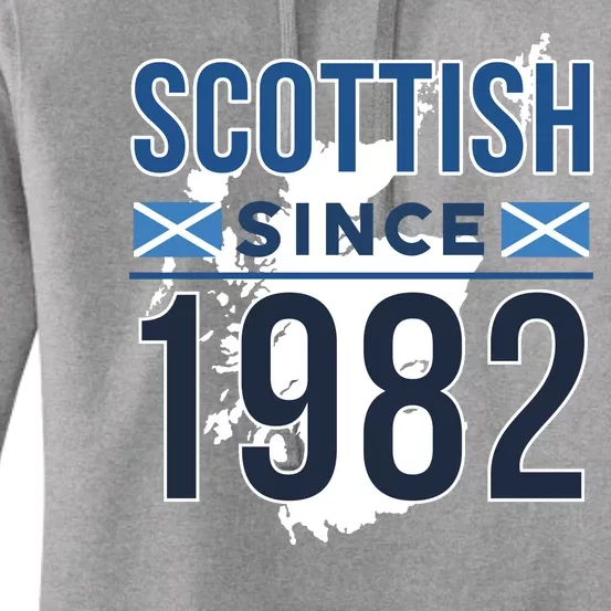 Scottish Since 1982 Scotland Flag Birthday Gift Women's Pullover Hoodie