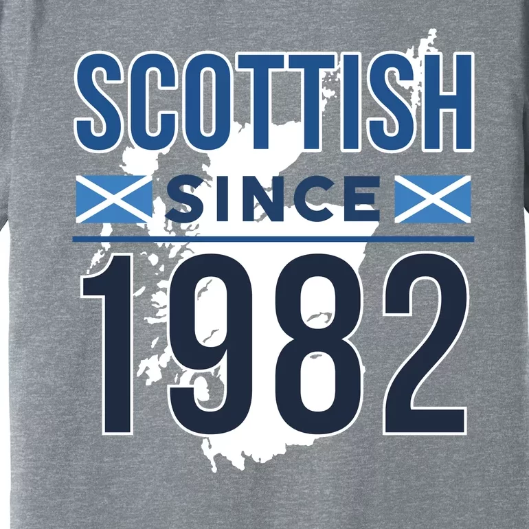 Scottish Since 1982 Scotland Flag Birthday Gift Premium T-Shirt