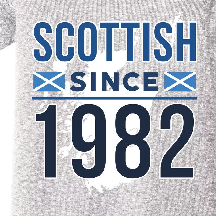 Scottish Since 1982 Scotland Flag Birthday Gift Baby Bodysuit