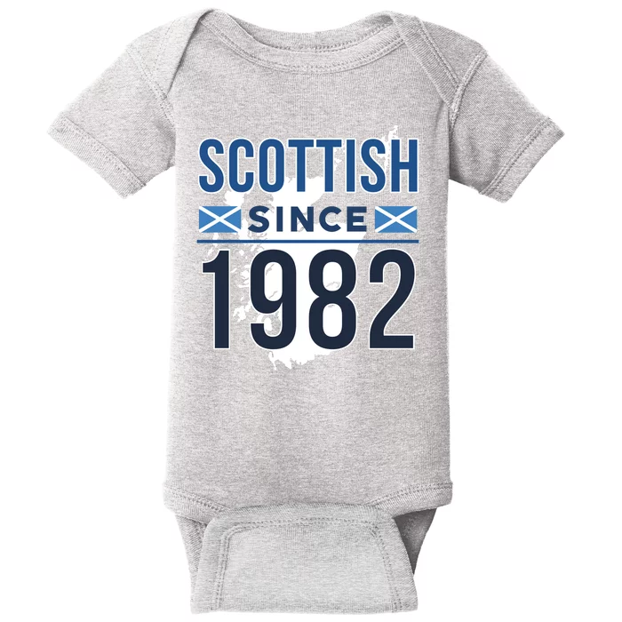 Scottish Since 1982 Scotland Flag Birthday Gift Baby Bodysuit