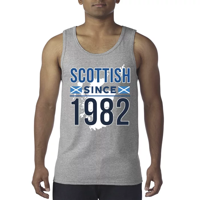 Scottish Since 1982 Scotland Flag Birthday Gift Tank Top