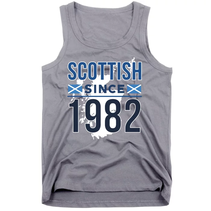 Scottish Since 1982 Scotland Flag Birthday Gift Tank Top