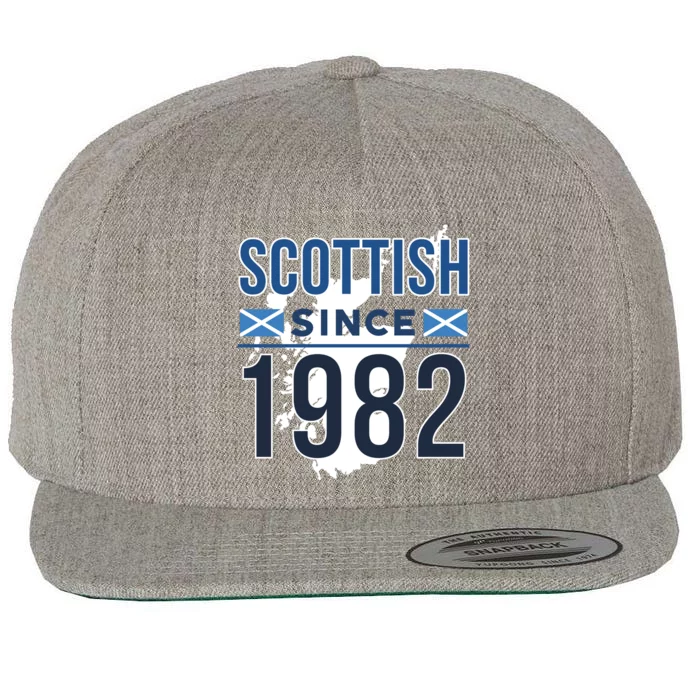 Scottish Since 1982 Scotland Flag Birthday Gift Wool Snapback Cap