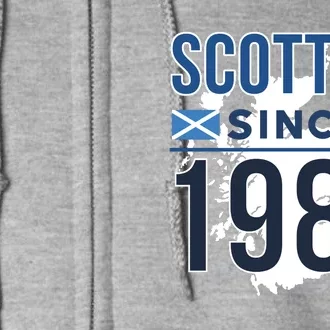 Scottish Since 1982 Scotland Flag Birthday Gift Full Zip Hoodie