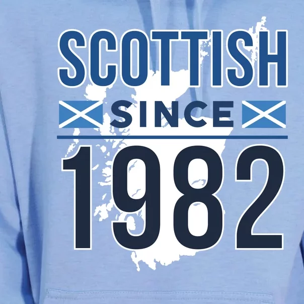 Scottish Since 1982 Scotland Flag Birthday Gift Unisex Surf Hoodie