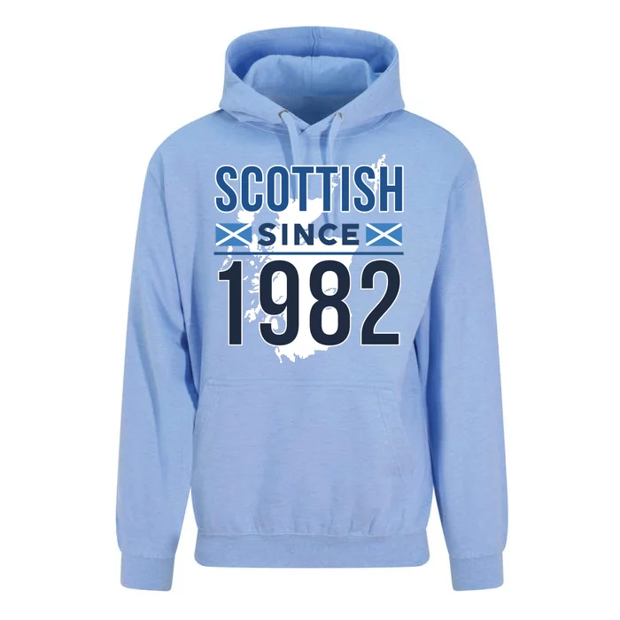 Scottish Since 1982 Scotland Flag Birthday Gift Unisex Surf Hoodie