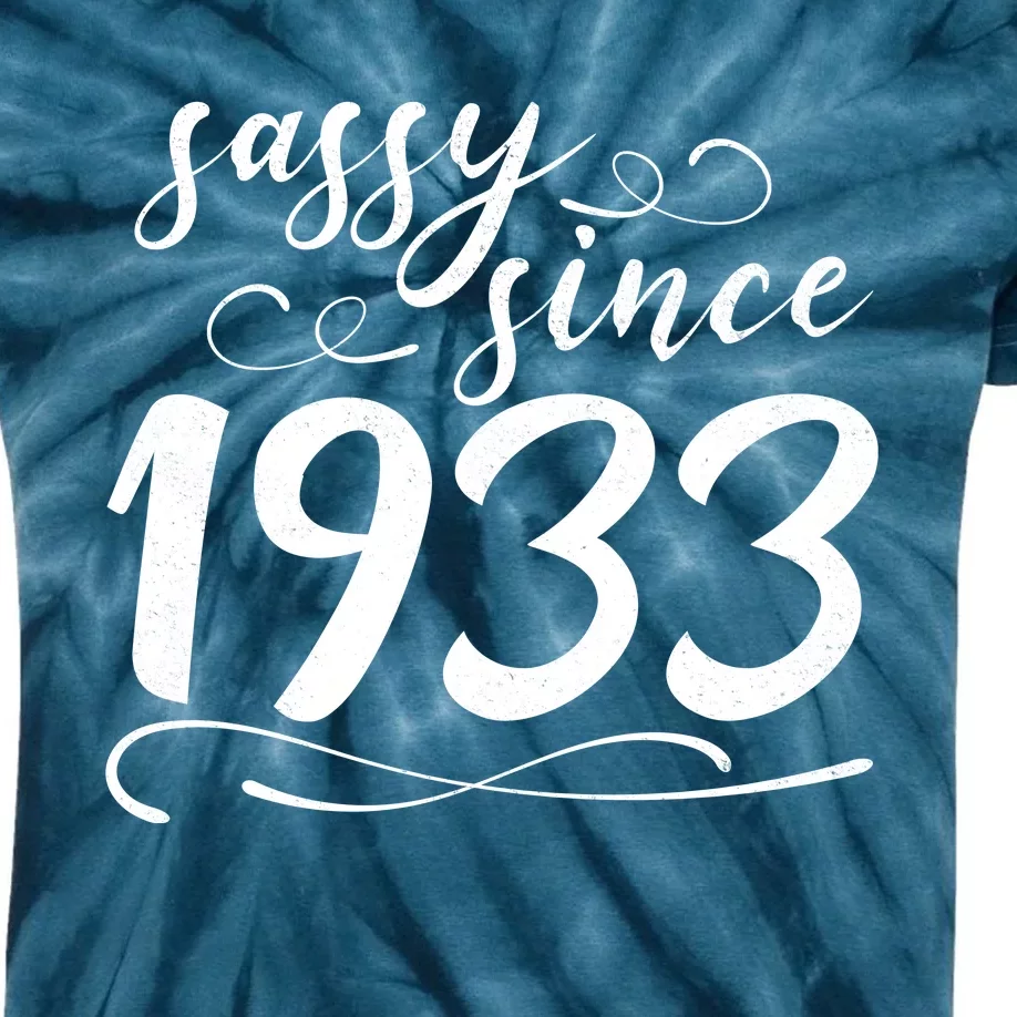 Sassy Since 1933 Birthday 90th Birthday Kids Tie-Dye T-Shirt