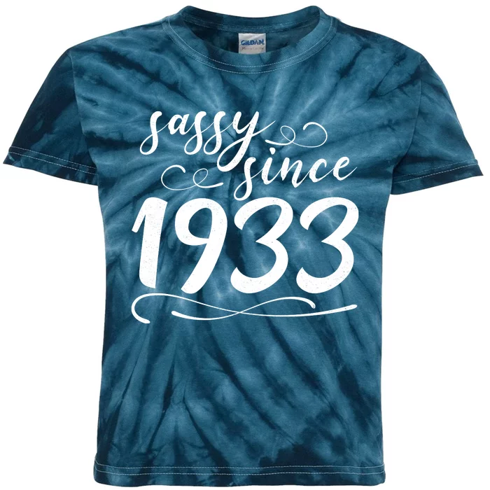 Sassy Since 1933 Birthday 90th Birthday Kids Tie-Dye T-Shirt