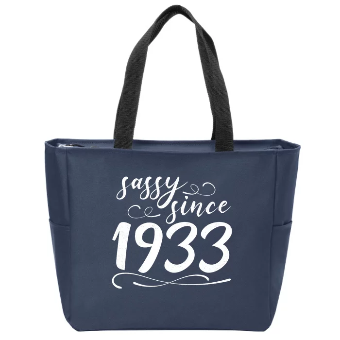 Sassy Since 1933 Birthday 90th Birthday Zip Tote Bag