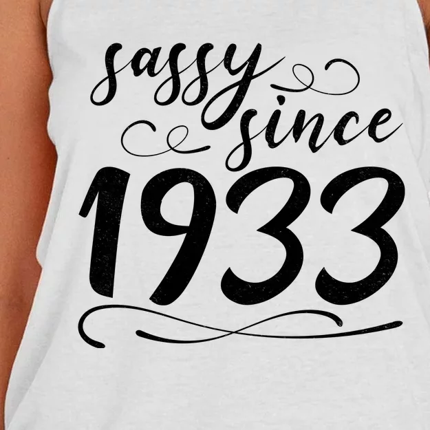 Sassy Since 1933 Birthday 90th Birthday Women's Knotted Racerback Tank