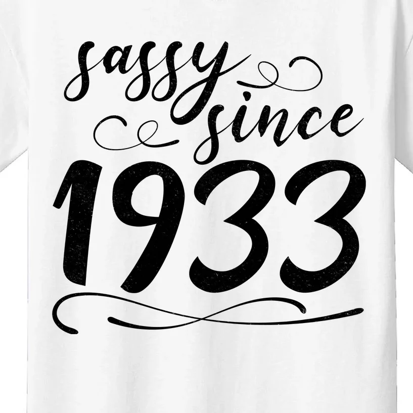 Sassy Since 1933 Birthday 90th Birthday Kids T-Shirt