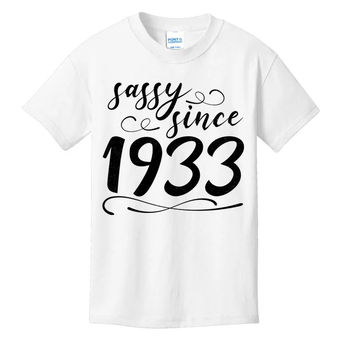 Sassy Since 1933 Birthday 90th Birthday Kids T-Shirt