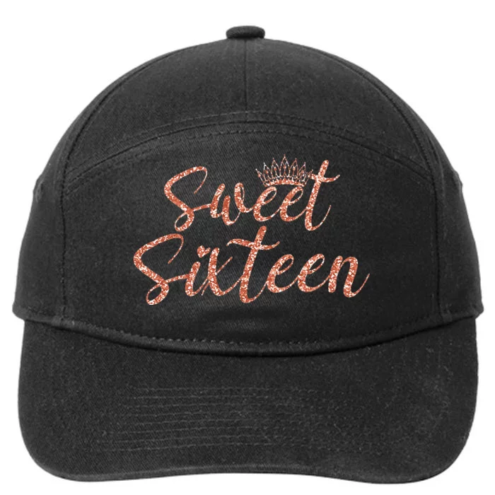 Sweet Sixn 16th Birthday Girl 16 Years Old For Girl 7-Panel Snapback Hat