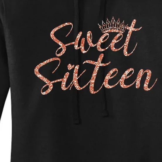 Sweet Sixn 16th Birthday Girl 16 Years Old For Girl Women's Pullover Hoodie