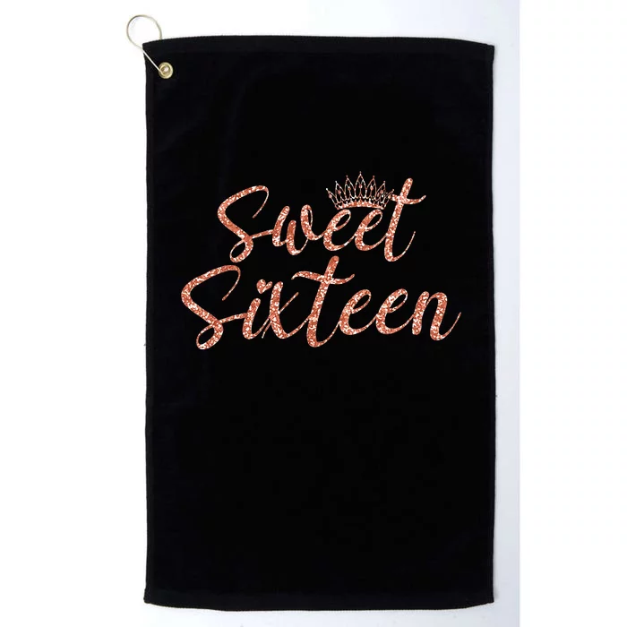 Sweet Sixn 16th Birthday Girl 16 Years Old For Girl Platinum Collection Golf Towel