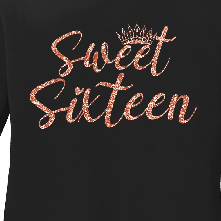 Sweet Sixn 16th Birthday Girl 16 Years Old For Girl Ladies Long Sleeve Shirt