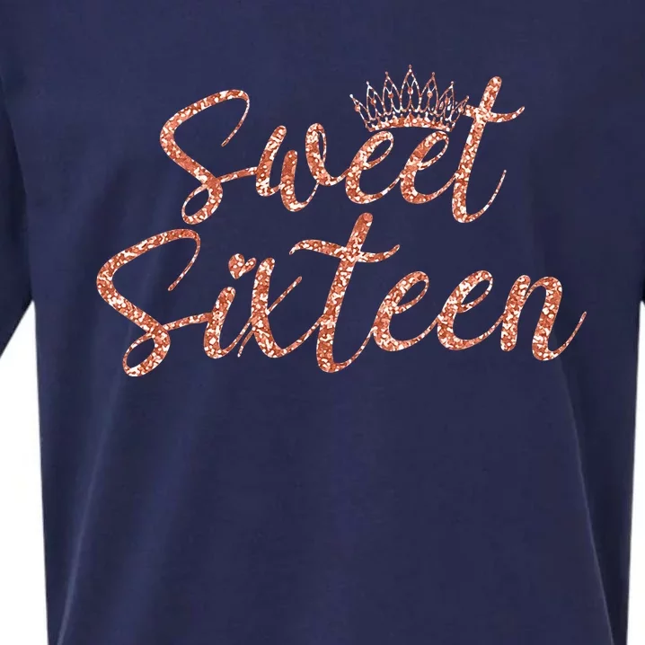 Sweet Sixn 16th Birthday Girl 16 Years Old For Girl Sueded Cloud Jersey T-Shirt