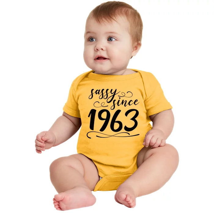 Sassy Since 1963 Birthday 60th Birthday Baby Bodysuit